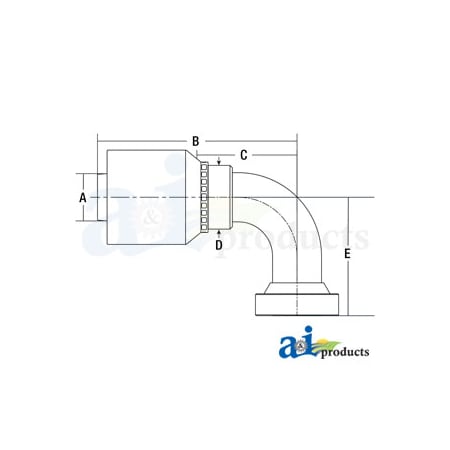 A & I Products HW-CAT Caterpillar Flange Head - 90 Degree Elbow 7 x4 x3 A-CAT90-20-20-W